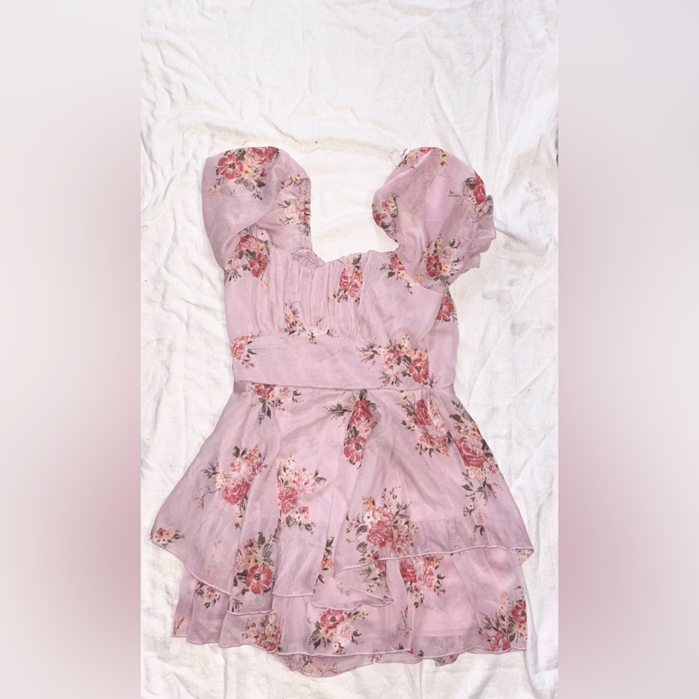 Inspired Hearts Floral Pink Romper